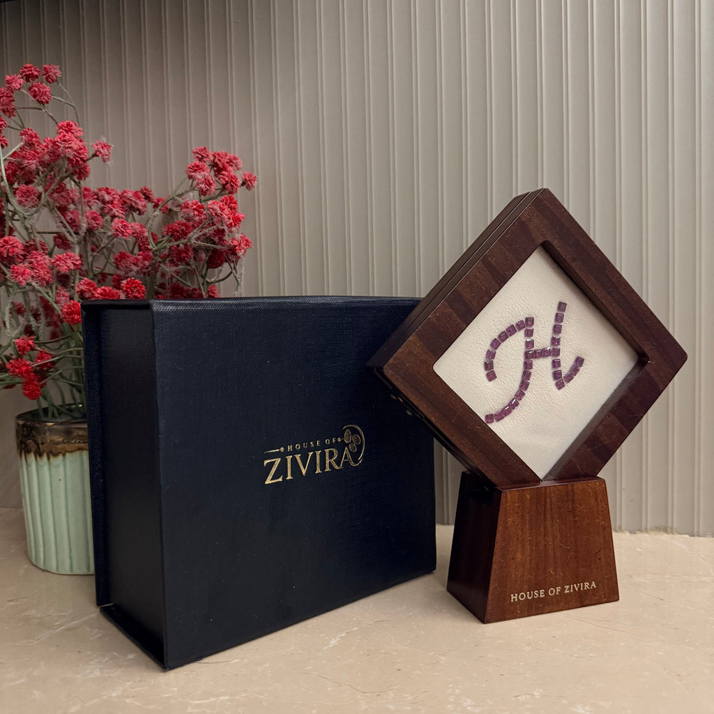 Letter H in Natural Gemstones, Personalised Initial