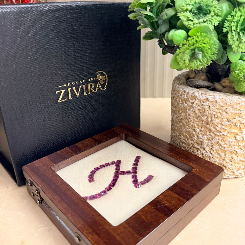 Letter H in Natural Gemstones, Personalised Initial