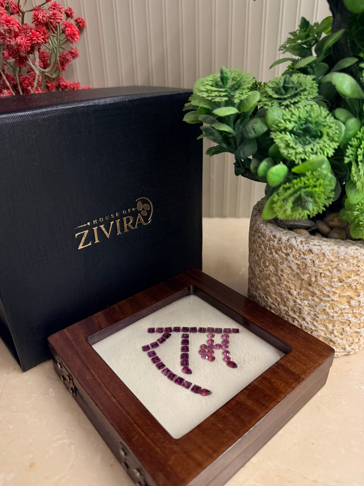 Shri Ram Showpiece in Natural Rhodolite Garnet