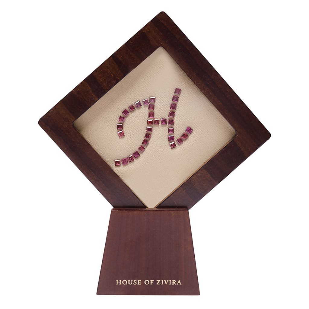 Letter H in Natural Gemstones, Personalised Initial