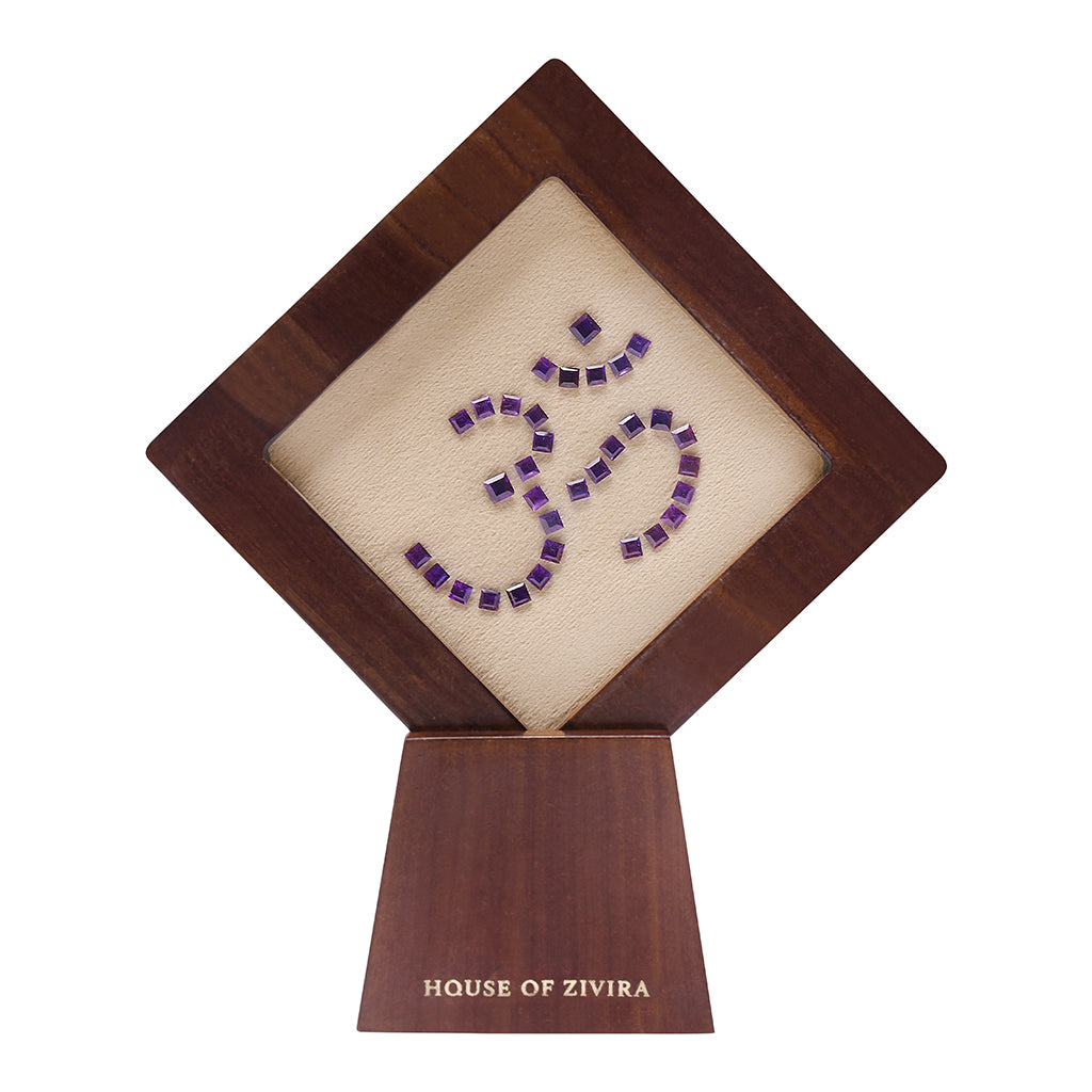 Om Showpiece in Natural Amethyst