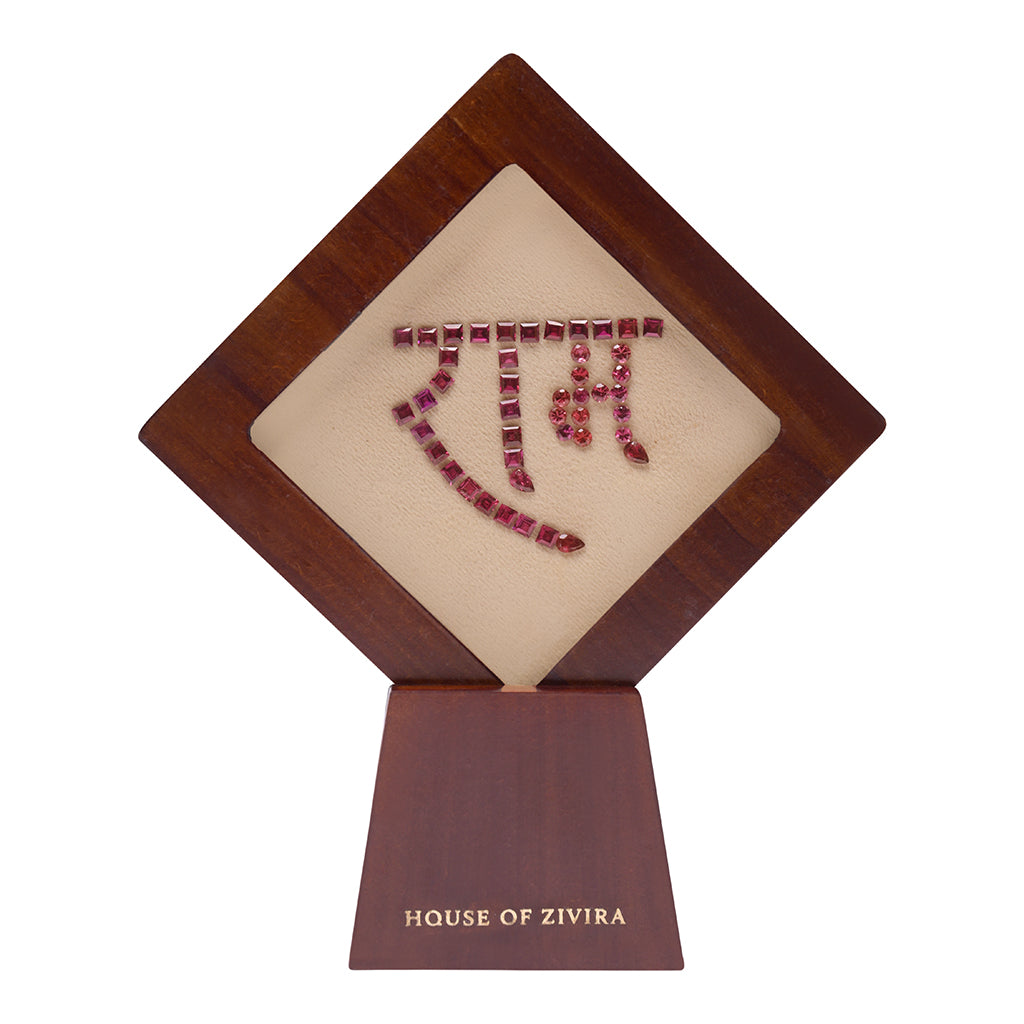 Shri Ram Showpiece in Natural Rhodolite Garnet